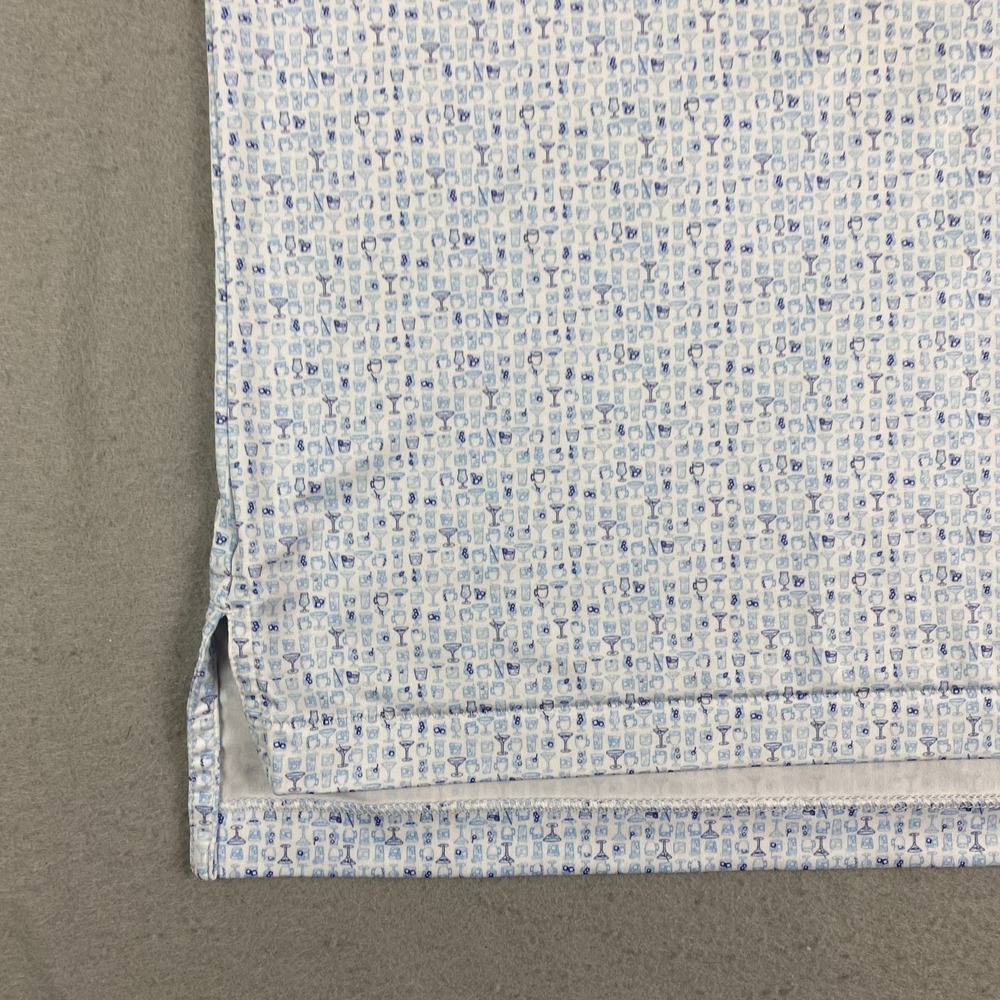 Peter Millar Golf Polo shirt M Cocktail Friday Margarita White Blue Print AOP - Picture 6 of 15